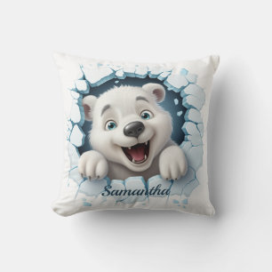 Niedlicher Polar Bär 3D Weihnachten Kissen