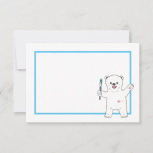 Niedlicher Polar-Bär Einfache Flachfläche Zeichnen Dankeskarte