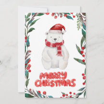 Niedlicher Polar-Bär Frohe Weihnachten