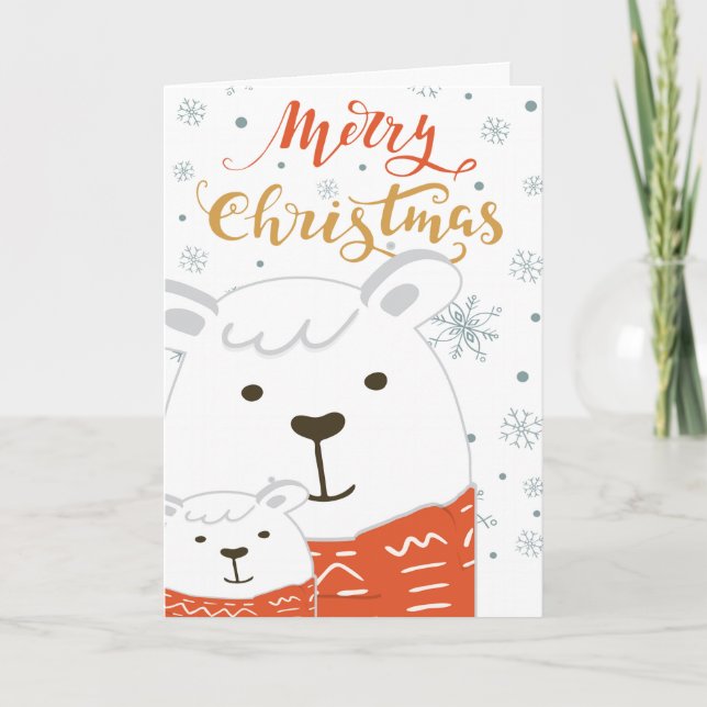 Niedlicher Polar-Bär für Kinder und Eltern im Matc Karte (Vorderseite)