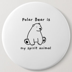 Niedlicher Polar Bär ist mein Geist Tierbär. Button