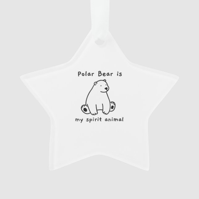 Niedlicher Polar Bär ist mein Geist Tierbär. Ornament (Vorderseite)