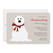 Niedlicher Polar-Bär mit dem Weihnachtsgeschenk vo