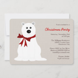 Niedlicher Polar-Bär mit dem Weihnachtsgeschenk vo Einladung
