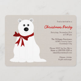 Niedlicher Polar-Bär mit dem Weihnachtsgeschenk vo Einladung