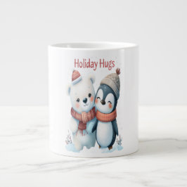 Niedlicher Polar Bär und Pinguin Friends Weihnacht Jumbo-Tasse