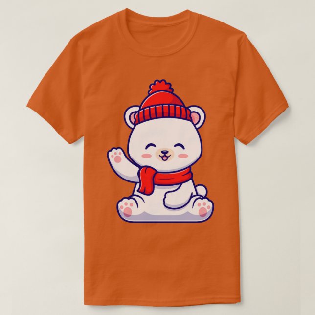Niedlicher Polar-Bär Winter Tragetuch Wave H T-Shirt (Design vorne)