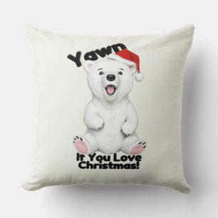 Niedlicher Polar Bären Weihnachtswirbel Kissen