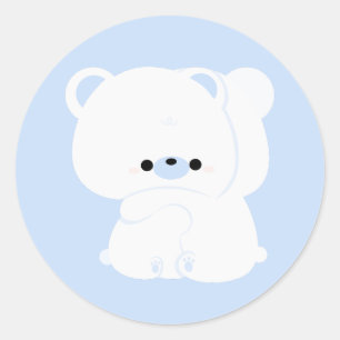 Niedlicher Polar Bear Couple Runder Aufkleber