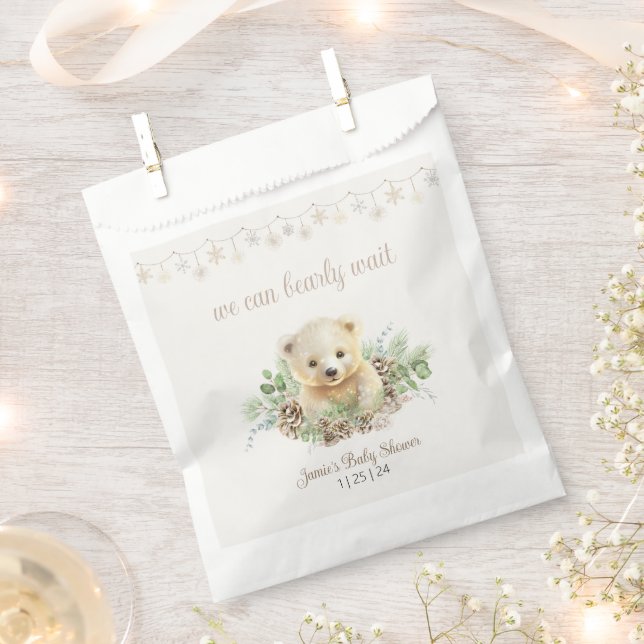 Niedlicher Polar Bear Cub Bear Bear Bear Vorwarte  Geschenktütchen (Ausgeschnitten)