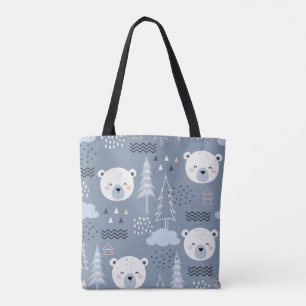 Niedlicher Polar Bear Tote Bag - Winterwald Ästhet Tasche