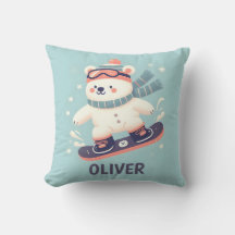 Niedlicher Polarbär auf Snowboard Personalisiert