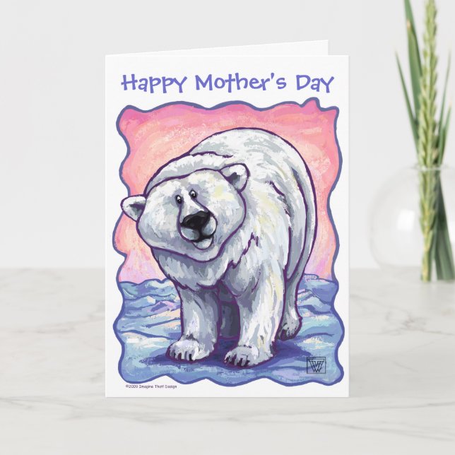 Niedlicher Polarbär für Mama Karte (Vorderseite)