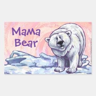 Niedlicher Polarbär für Mama Rechteckiger Aufkleber