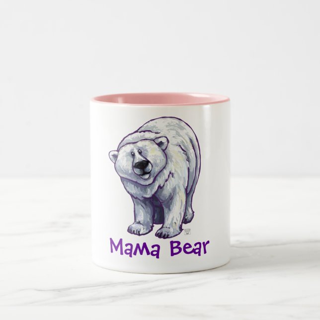 Niedlicher Polarbär für Mama Zweifarbige Tasse (Mittel)