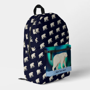 Niedlicher Polarbär und Nordlichter Bedruckter Rucksack