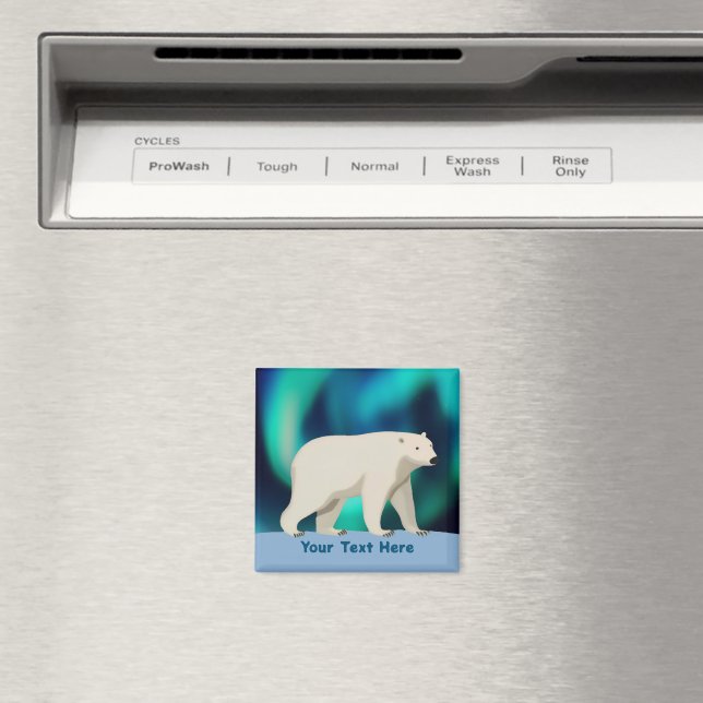Niedlicher Polarbär und Nordlichter Magnet (In Situ (Geschirrspüler))