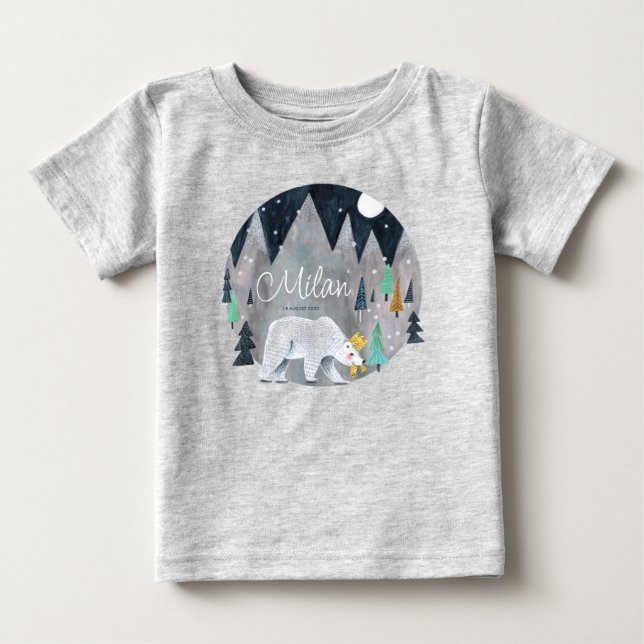 Niedlicher Polarbär Winter Baby T-shirt (Vorderseite)