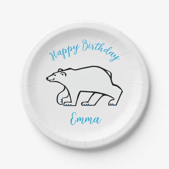 Niedlicher POLARBEAR - Wildtiere - Party Pappteller (Vorderseite)