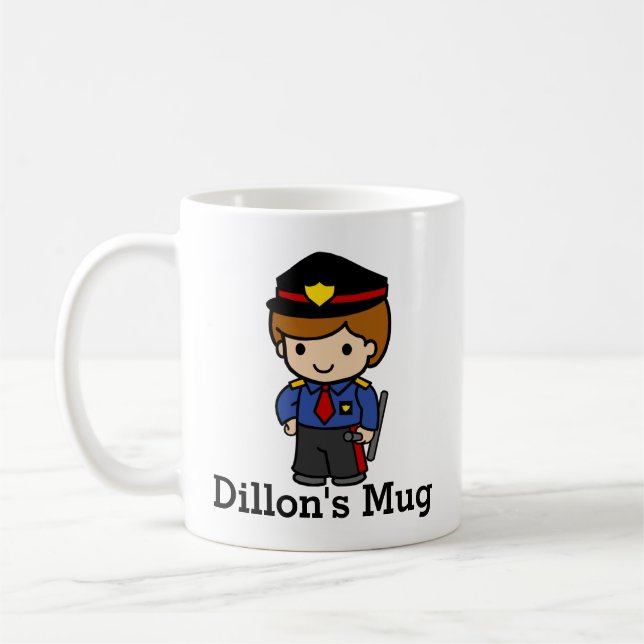 Niedlicher Polizist mit Schlagstock Kaffeetasse (Links)