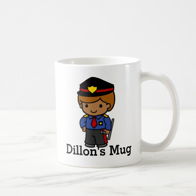 Niedlicher Polizist mit Schlagstock Kaffeetasse (Rechts)