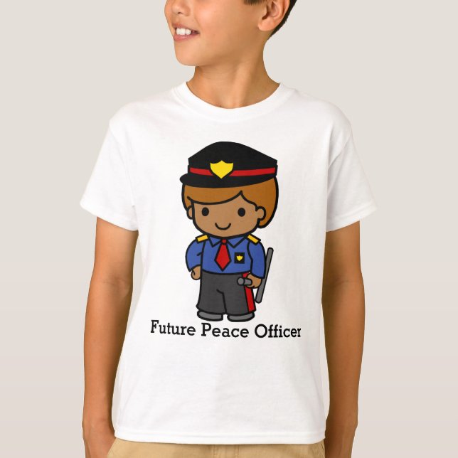 Niedlicher Polizist mit Schlagstock T-Shirt (Vorderseite)