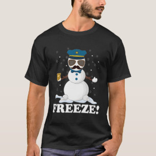 Niedlicher Polizist Snowman Freeze Funny Police We T-Shirt