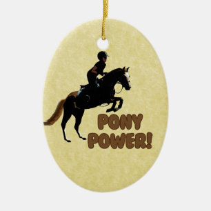 Niedlicher Pony-Power-Reiter Keramik Ornament