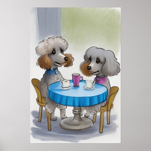 Niedlicher Poodle Hund Poster (Vorne)