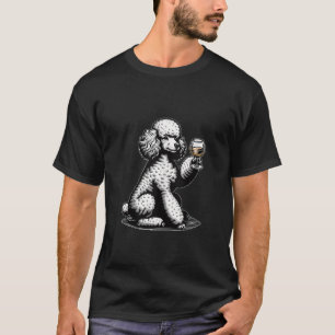 Niedlicher Poodle Hund trinkt Whiskey Bierpuppenrü T-Shirt