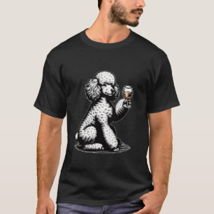 Niedlicher Poodle Hund trinkt Whiskey Bierpuppenrü T-Shirt