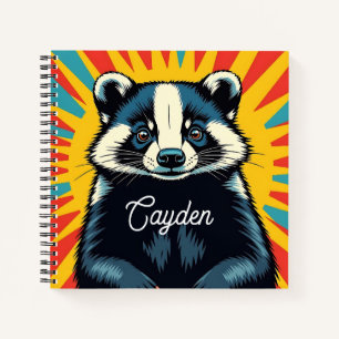 Niedlicher Pop Art Badger Personalisiert Notizbuch