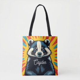 Niedlicher Pop Art Badger Personalisiert Tasche