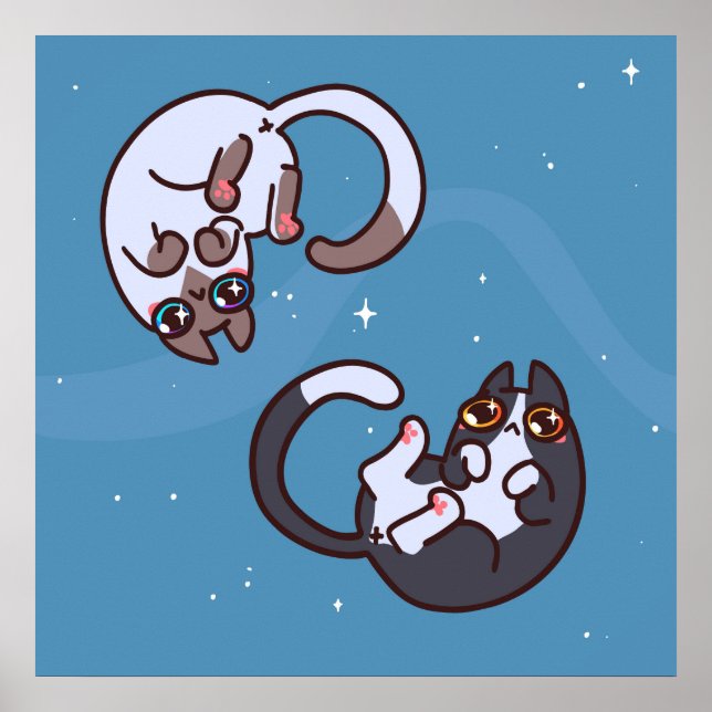 Niedlicher Pop Art Cat Poster (Vorne)