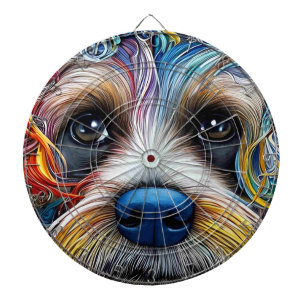 Niedlicher Pop Art Terrier Dartscheibe