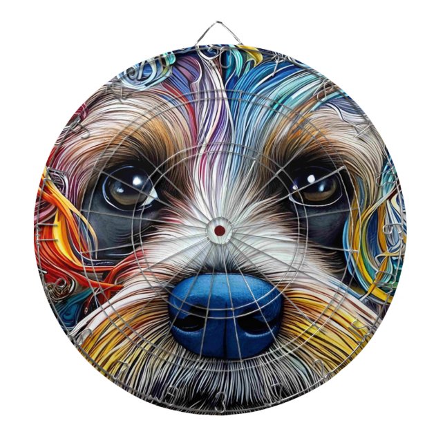 Niedlicher Pop Art Terrier Dartscheibe (vorne)