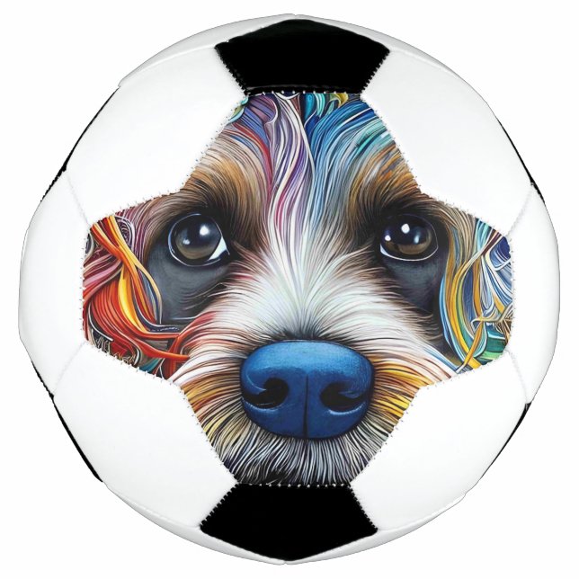 Niedlicher Pop Art Terrier Fußball (Vorderseite)