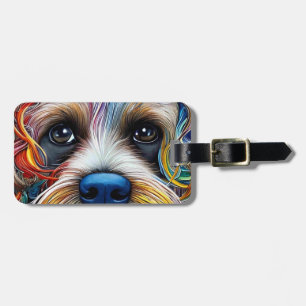 Niedlicher Pop Art Terrier Gepäckanhänger
