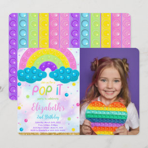 Niedlicher Pop es Geburtstag Foto Einladung