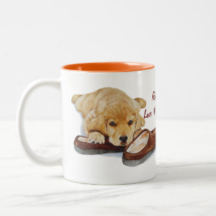 niedlicher Porträtkunstslogan des goldenen Zweifarbige Tasse