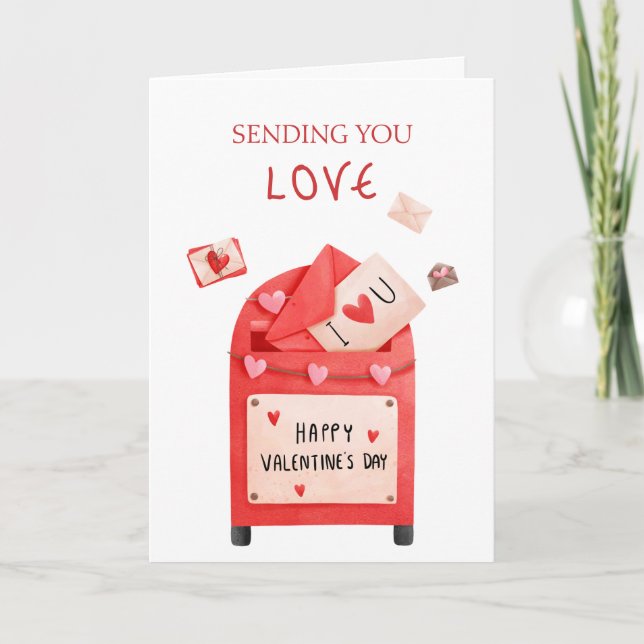 Niedlicher Postkasten Glückwunsch Valentinstag Gru Karte (Vorderseite)