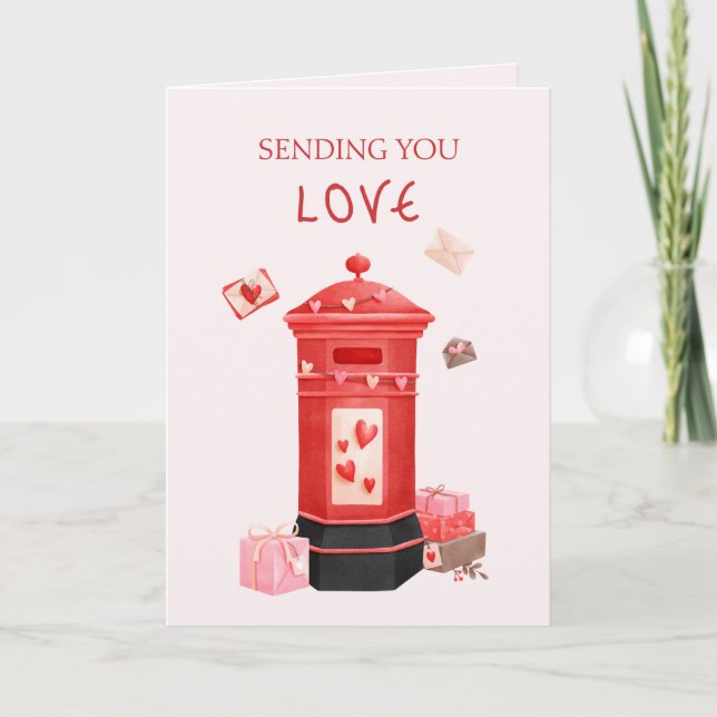 Niedlicher Postkasten Glückwunsch Valentinstag Gru Karte (Vorderseite)