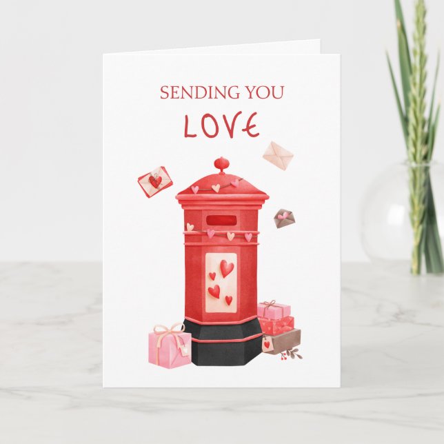 Niedlicher Postkasten Glückwunsch Valentinstag Gru Karte (Vorderseite)