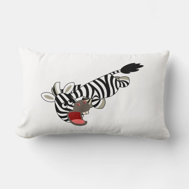 Niedlicher Prankenhaus Cartoon Zebra Pillow Lendenkissen (Vorderseite)