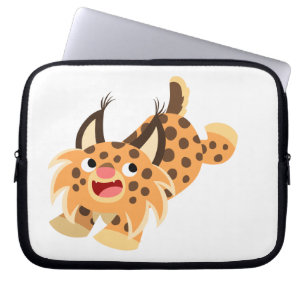 Niedlicher Prankenhieb-Cartoon Bobcat-Laptop-Sieb Laptopschutzhülle