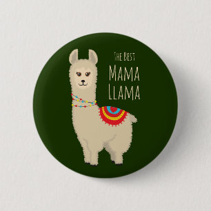 Niedlicher Preis "Best Mama Llama" Button