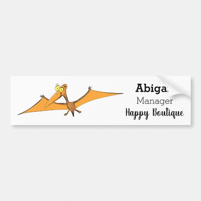 Niedlicher Pterodactylus-Cartoon Autoaufkleber (Vorne)
