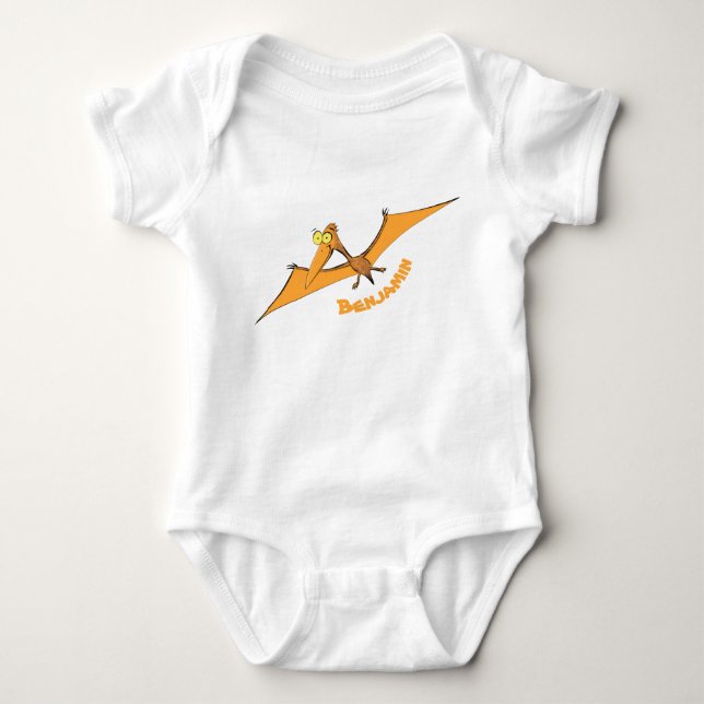 Niedlicher Pterodactylus-Cartoon Baby Strampler (Vorderseite)