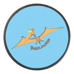 Niedlicher Pterodactylus-Cartoon Eishockey Puck