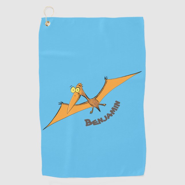 Niedlicher Pterodactylus-Cartoon Golfhandtuch (Vorderseite)